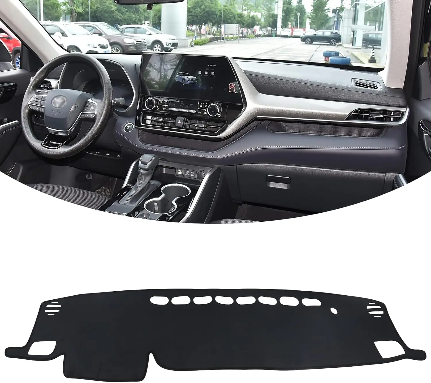 

Dashboard Cover Mat for Toyota Highlander 2020-2025 (L/LE/XLE/XSE/Limited/Platinum)(NOT HUD) Accessories Flannel Dash Mat Sunsha