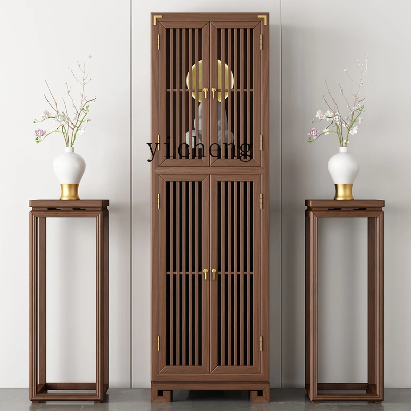 

XL Solid Wood Buddha Niche New Chinese Style Clothes Closet Buddha Cabinet Altar Altar God of Wealth Cabinet with Door