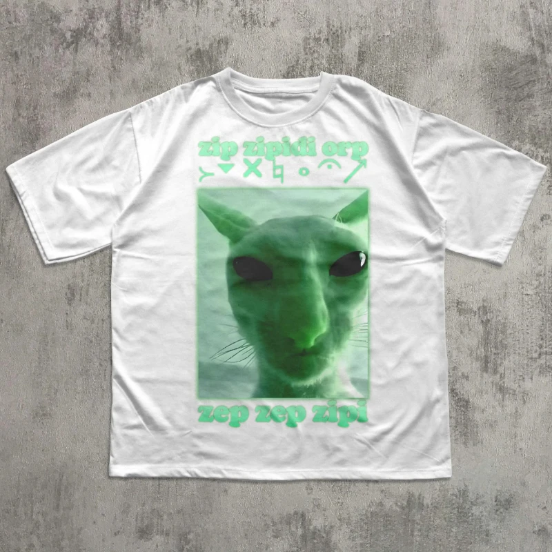 Funny Alien Cat Dunk Meme T-shirt Brainlot T-shirt, Silly T-shirt, Awkward Funny T-shirt, Alien Invasion Meme, Gift