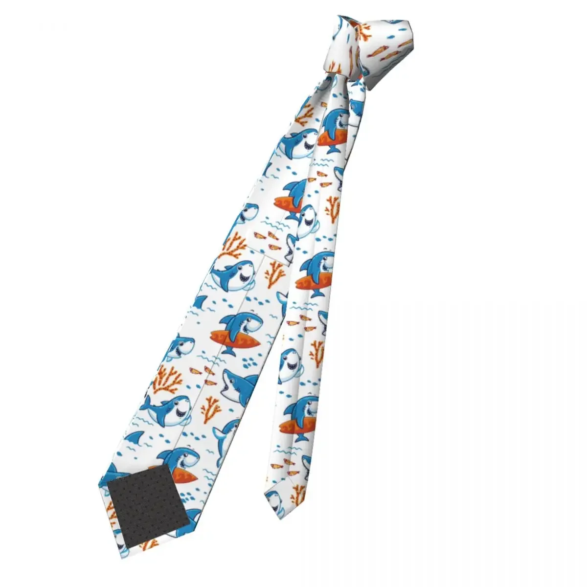 Cartoon Shark Ocean Sea Neckties Men Women Polyester 8 cm Neck Ties for Mens Skinny Classic Accessories Gravatas Business