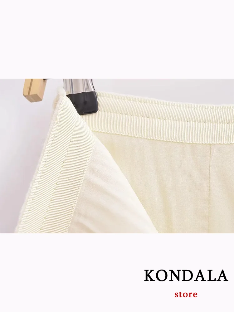 KONDALA Casual Vintage Chic Solid Women Suit Turn-down Collar Zipper Short Jackets Loose Skirt Fashion 2024 Autumn Winter Sets