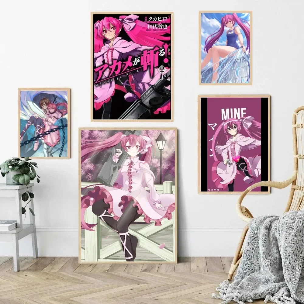 1pc Anime Akame Ga KILL! Mine Poster HD Posters Home Room Bar Cafe Decor Art Wall Painting Picture