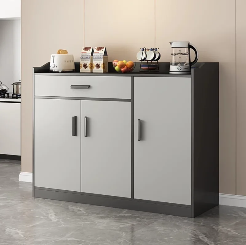 

Dining side cabinet integrated against the wall Household living room Locker Simple kitchen Gray storage cabinet Locker Tea