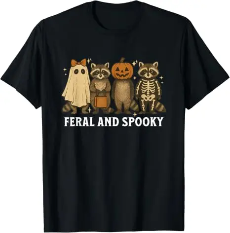 Gruseliges und wildes Halloween-Hexen-Waschbär-Geister-Mumien-Kostüm T-Shirt Y2k Trick or Treat Vintage Boo Hexen-Kürbis-Grafik-Bekleidung – Detail 17
