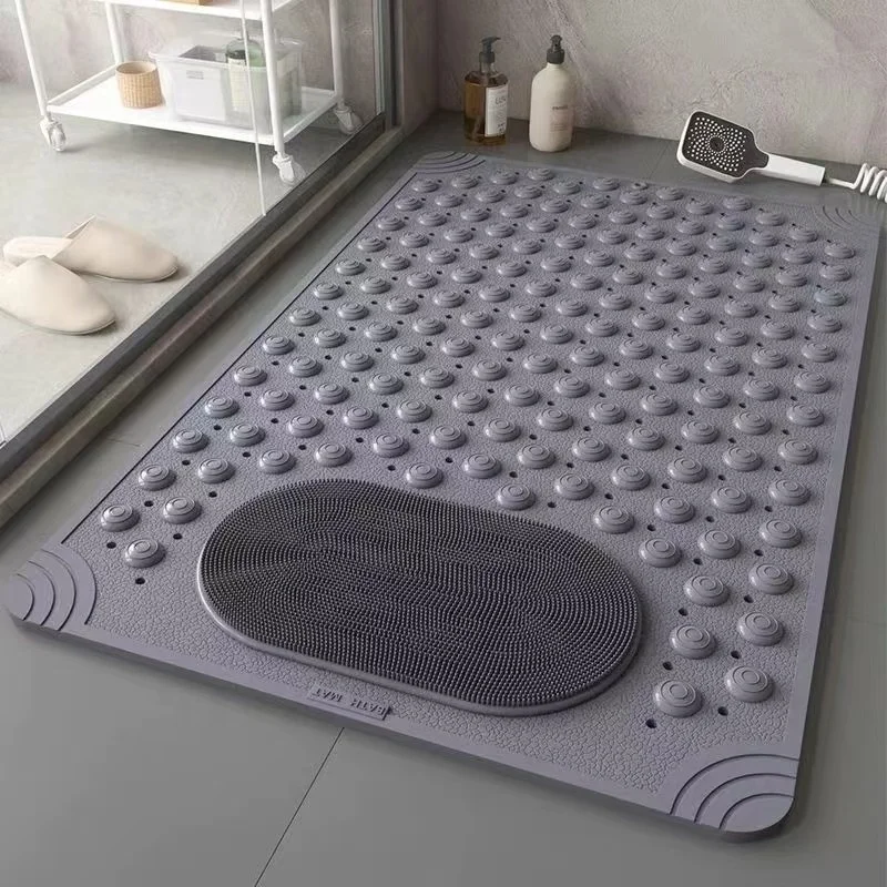 

Oversize Square Shower Mat for Elderly & Kids Smooth Surfaces Machine Washable Dusty Non-Slip Mat