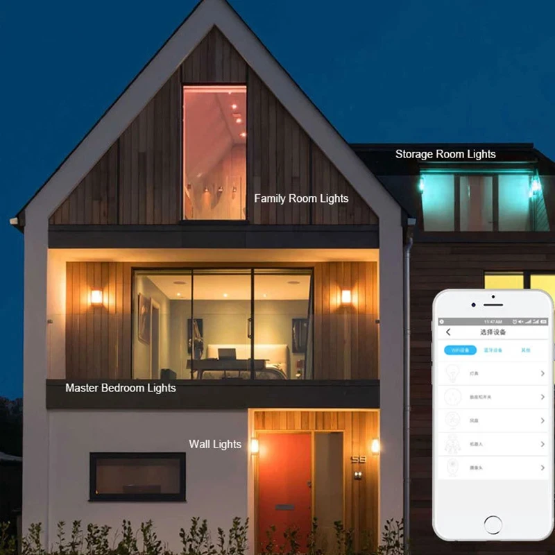 Tuya E27 Wifi Smart Light Bulb LED Lamp لمبة متعددة الألوان مع Siri for Alexa Google Smart Things Alice Home Assist Homekit