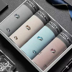 4Pcs/Set L-4XL Plus Size Fashion Printing Men Boxershorts Elastic Waistband Mens Underwear Breathable Youth Boxer Underpants