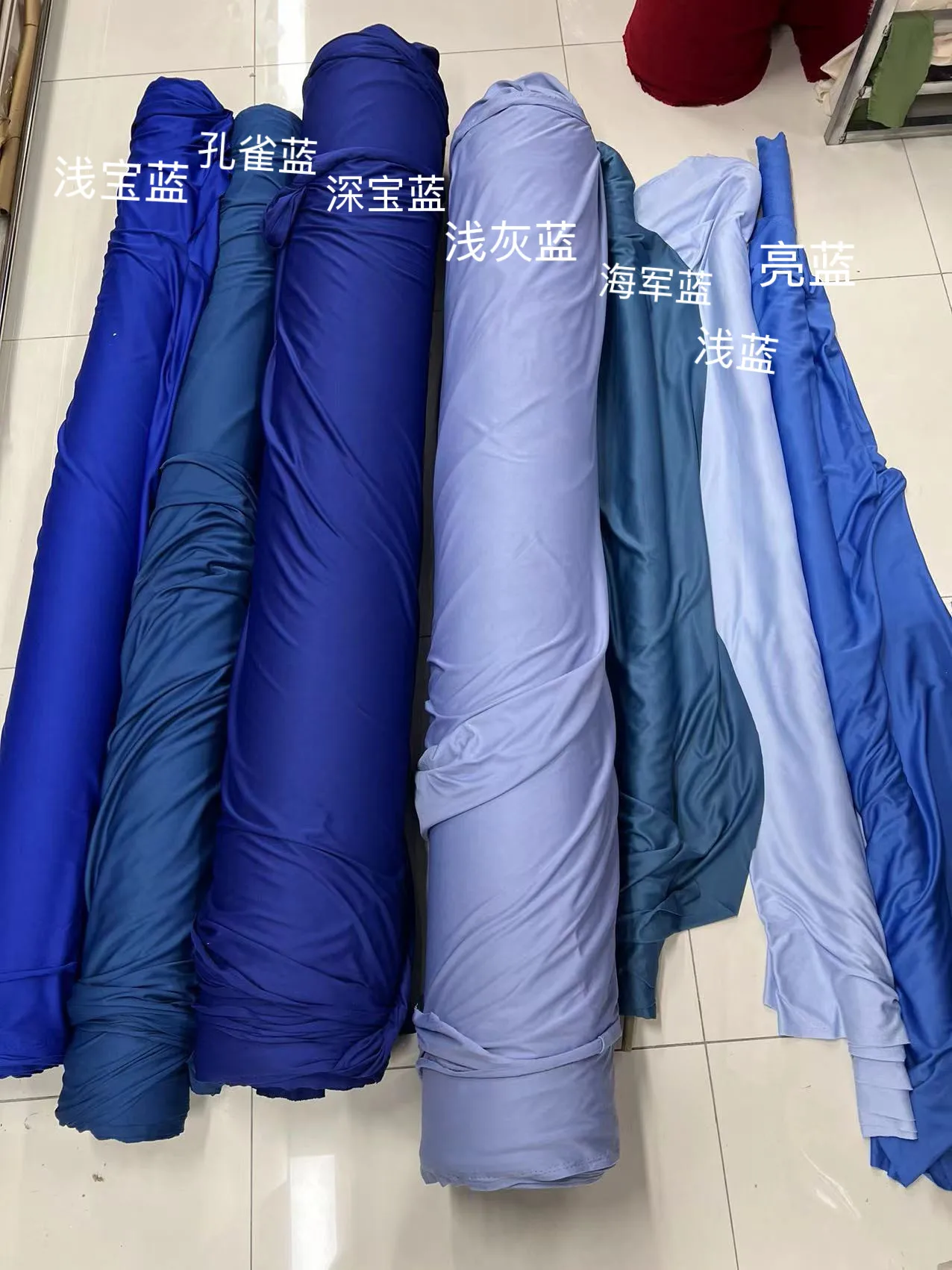 Blue Color Milk Silk Cloth Draping Fabric for Wedding Background Decoration Tablecloth Stage Fabric