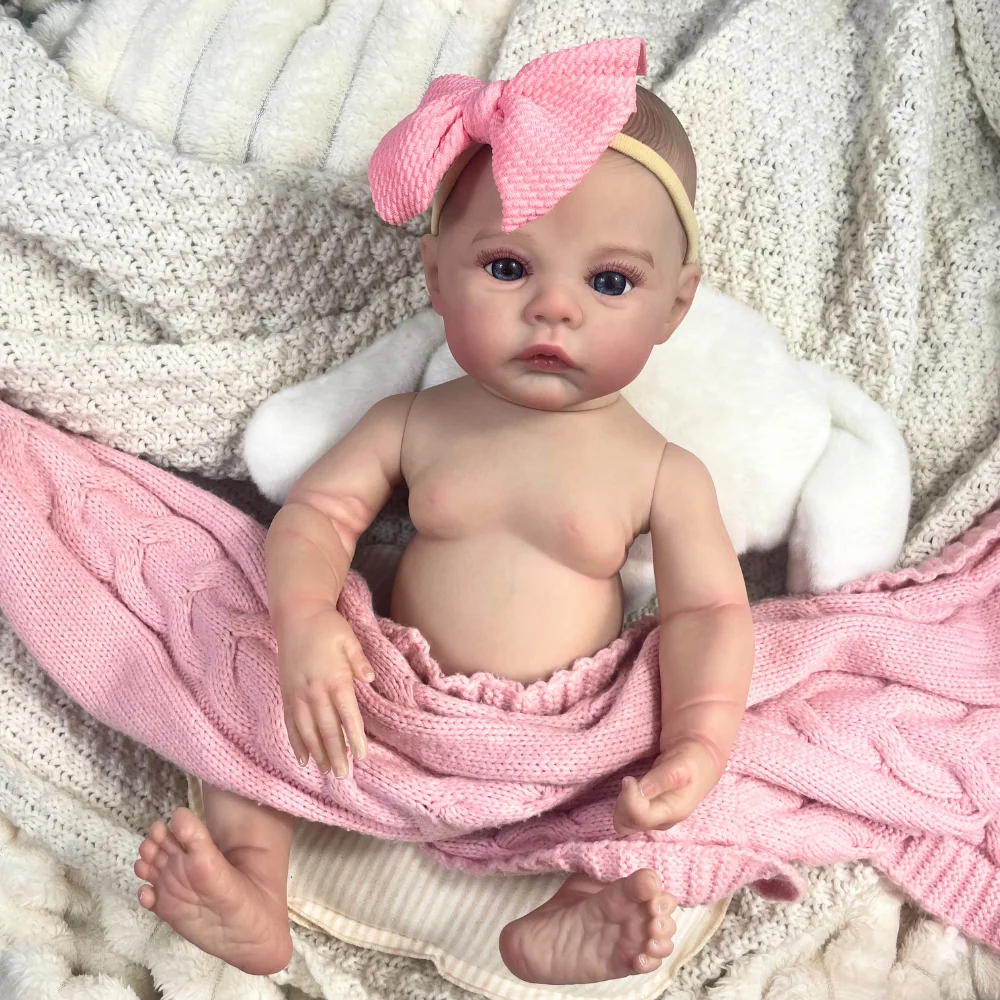 18 pollici Reborn Baby Doll Meadow Girl Corpo completo in vinile 100% fatto a mano 3D Pelle da collezione Art Doll Toy Compleanno Regalo di Natale
