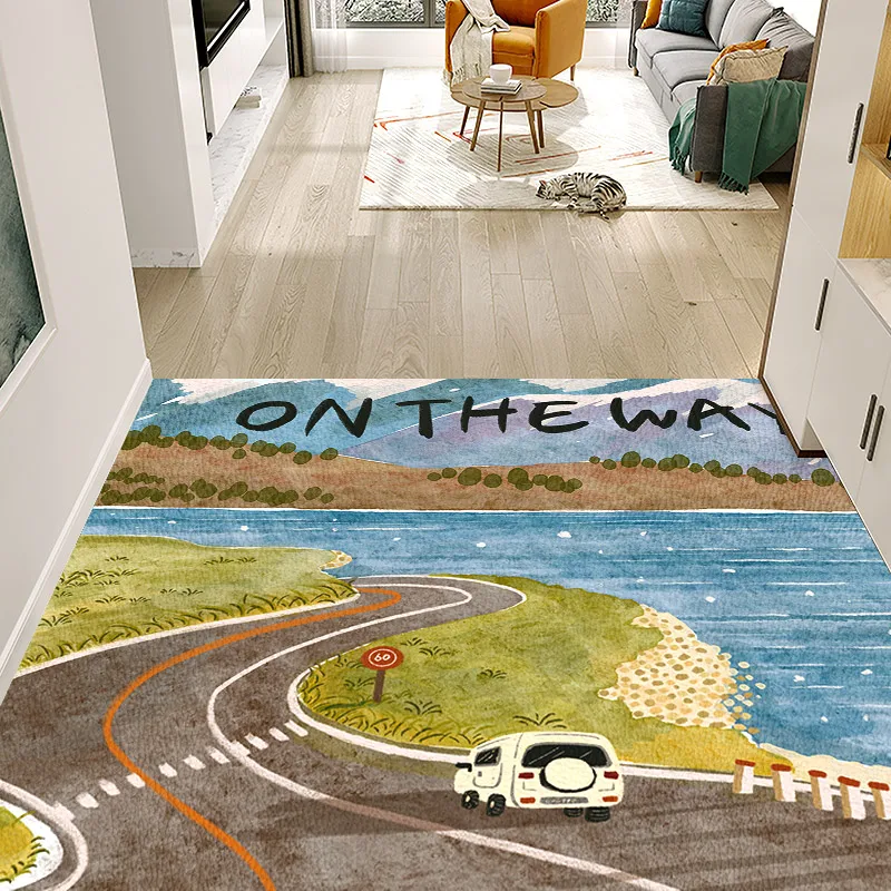 

VIKAMA Area Rug Non-Slip Doormat Carpet Printing Rug for Living Room Bedroom Kitchen Bathroom Door Entrance Home Decoration