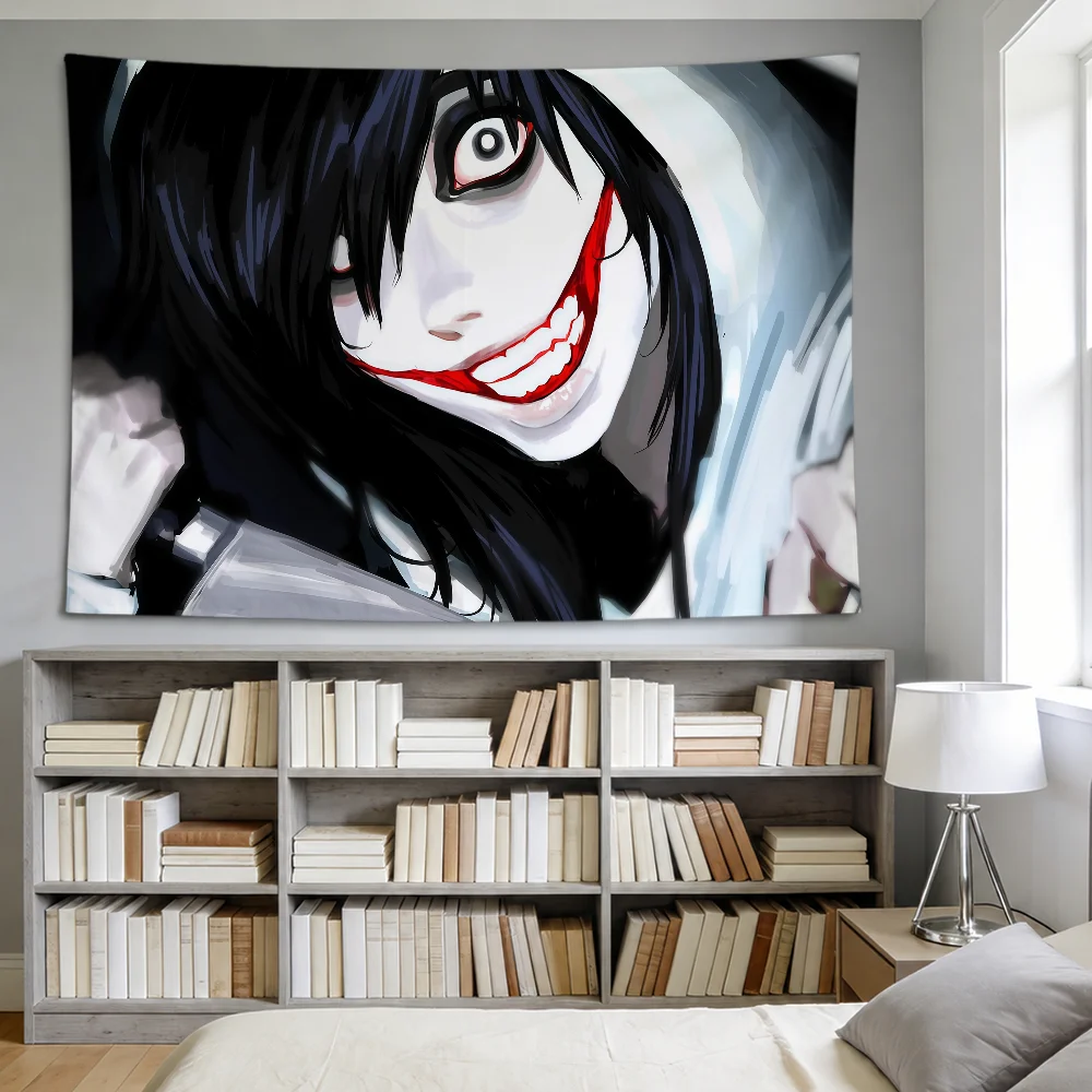 Cartoon Jeff The Killer Flag For Room Dorm Party Hogar Bedside Living Room Wall Hanging Garden Decor Banner Gift