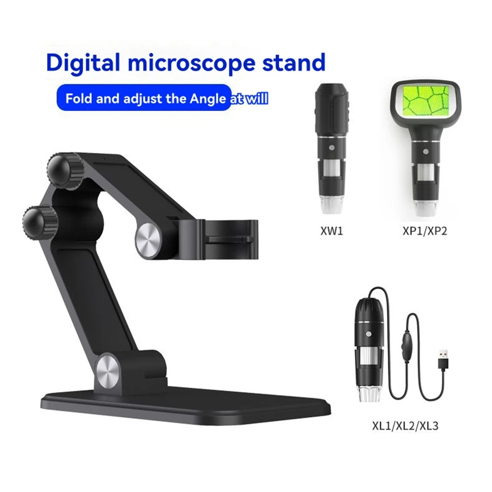 AT93-حامل زاوية قابل للطي وقابل للتعديل لمجهر رقمي واي فاي زجاج المكبر الإلكتروني USB
