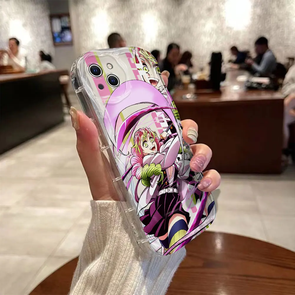 Japanese Anime Demon Slayer 3D Wave Case For Xiaomi Redmi 13C 12 12C 10 10C 9C A1 A2 K50 K40 Note 12 11 10 Pro Plus 4G 5G Cover