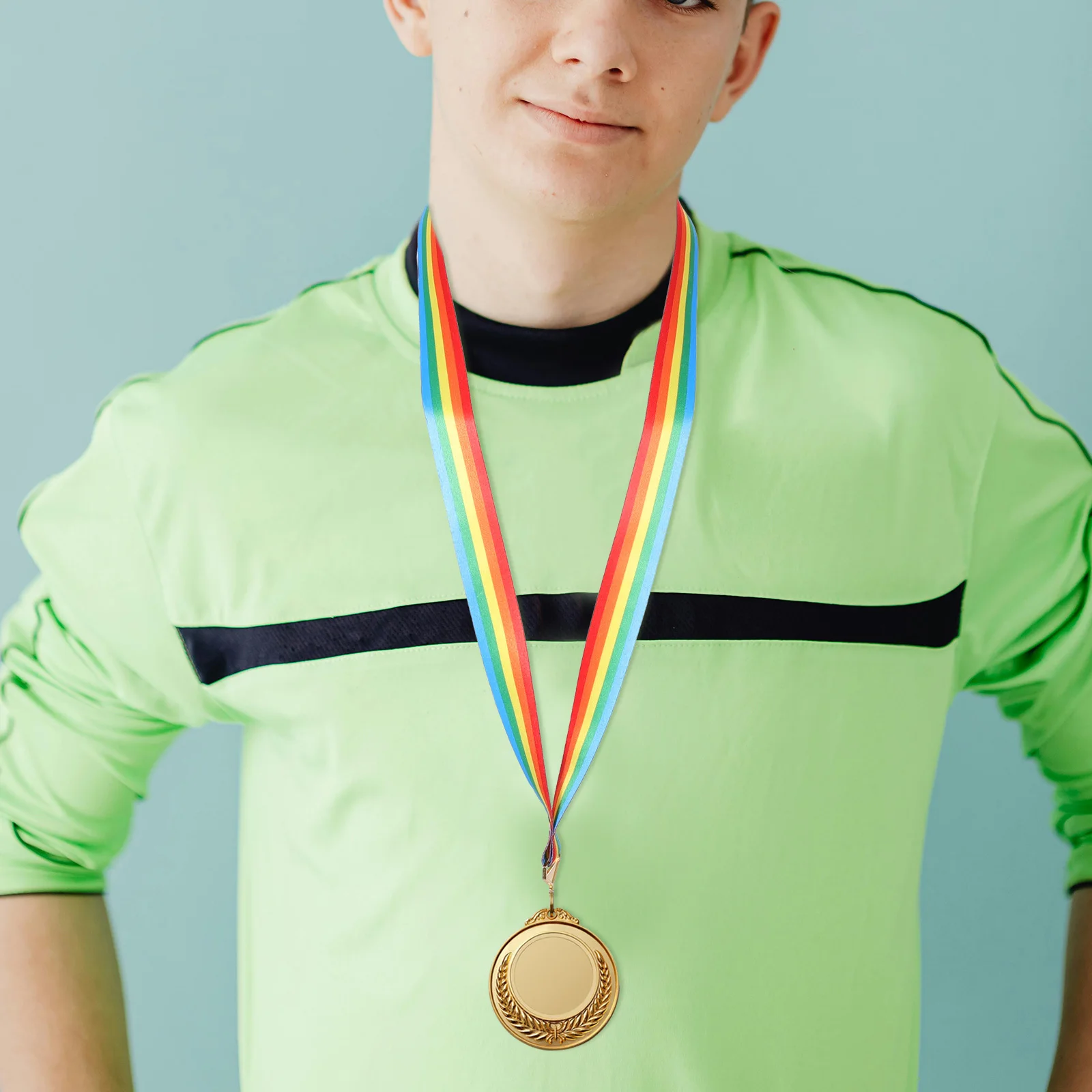 

2Pcs Metal Medal Ribbons Neck Lanyards for Awards Sports Competitions Students Graduates Durable Sport Ribbon Holder