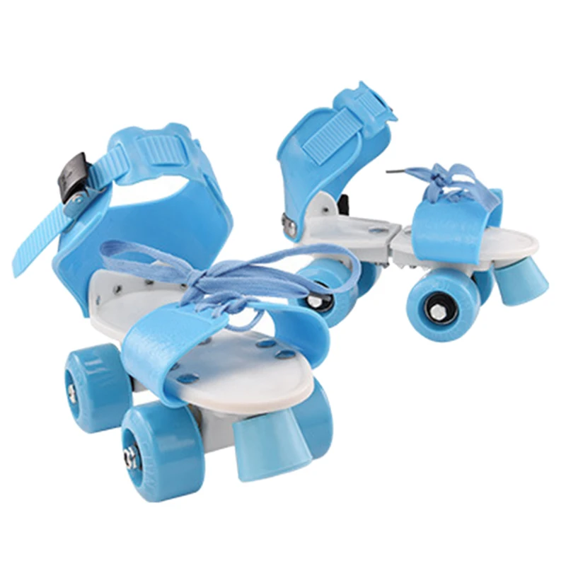 ABS Four Wheel Roller Adjustable Non Slip Wear Resistant Fixed Portable Children Double Row Outdoor Kids Skate Shoes