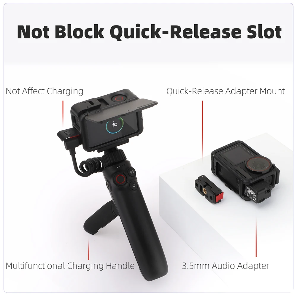 Obudowa ochronna z osłoną przeciwsłoneczną, klatka ochronna na kamerę, rama ochronna dla DJI Action 5 Pro, Action 4, Action 3