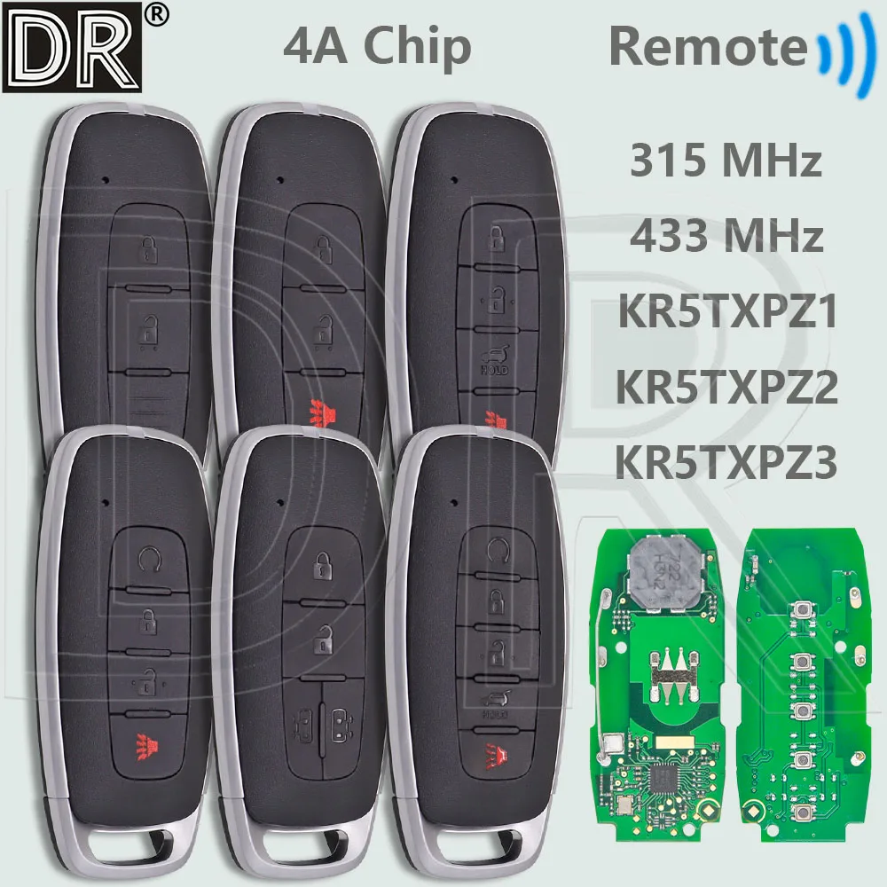 

DR KR5TXPZ1/Z2/Z3 S180146119 Proximity Car Remote Key For Nissan Rogue Kicks Ariya Versa Pathfinder Ignis X-Trial 2022 2023