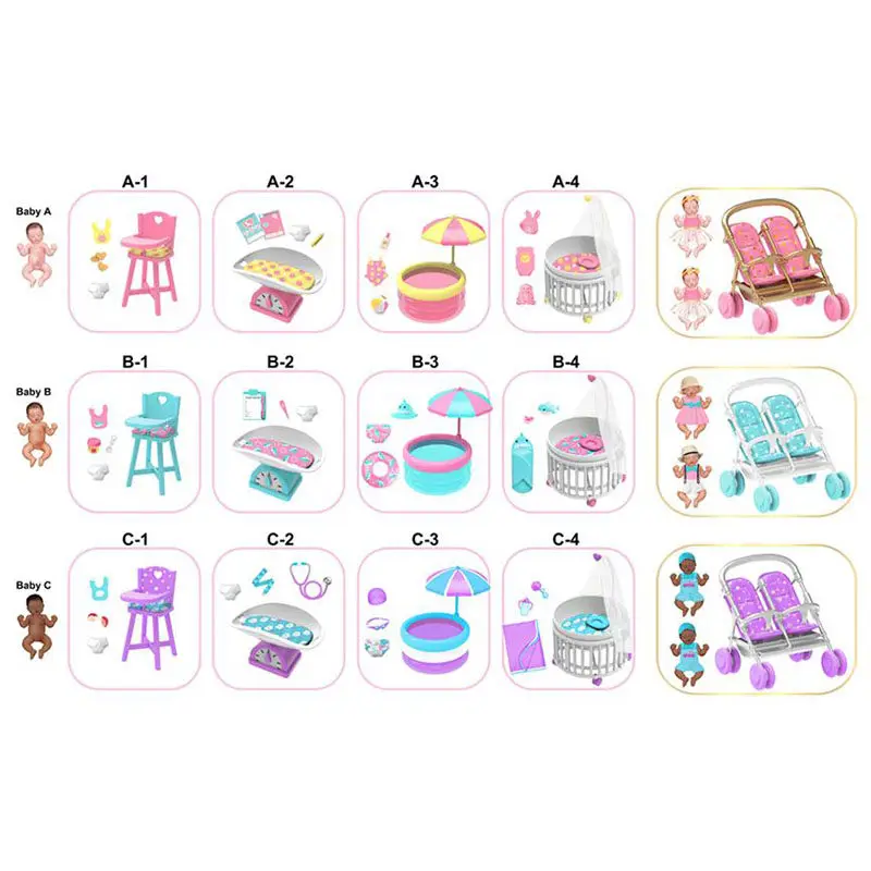 ZURU 5 Surprise My Mini Baby Series 2 Mystery Capsule Realistic Mini Baby Playset Stroller Crib Miniature Doll Cute Toy In Stock view 3