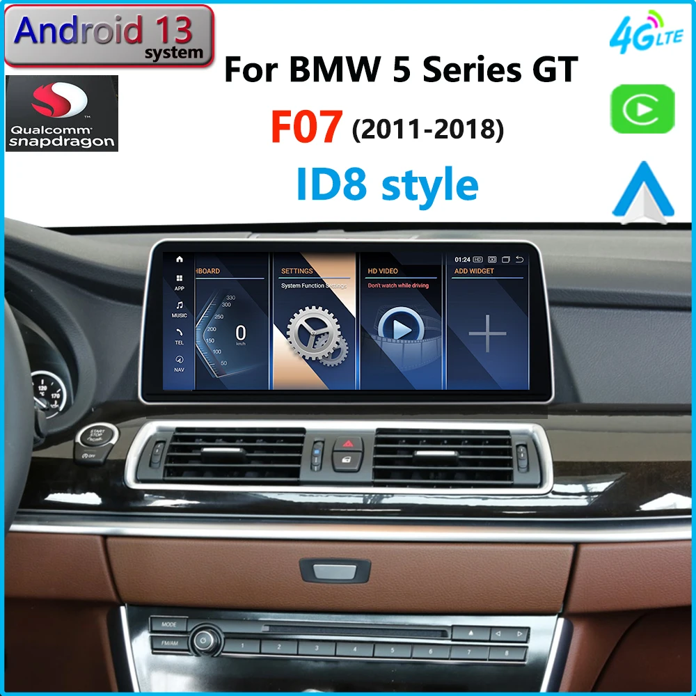 

Автомобильный радиоприемник Qualcomm Carplay, Android 13, GPS-навигация, стерео для BMW 5 серии GT F07 2015 525 CIC NBT, мультимедийный плеер, HD экран