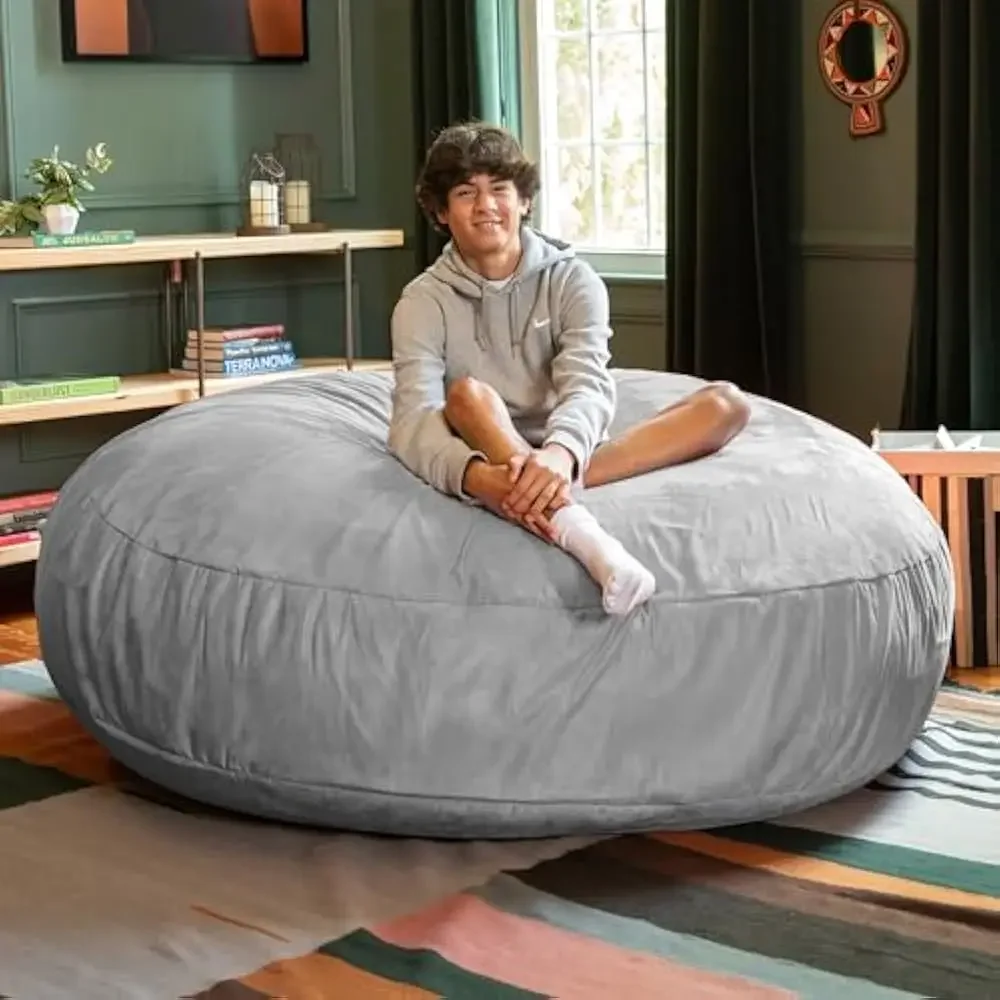 

6 Foot Cocoon - 2-in-1 Convertible Beans Bag Bed &Large Bean Bags Chair for Adults,Gaming Floor Chairs for Adults,Bean Bag Chair