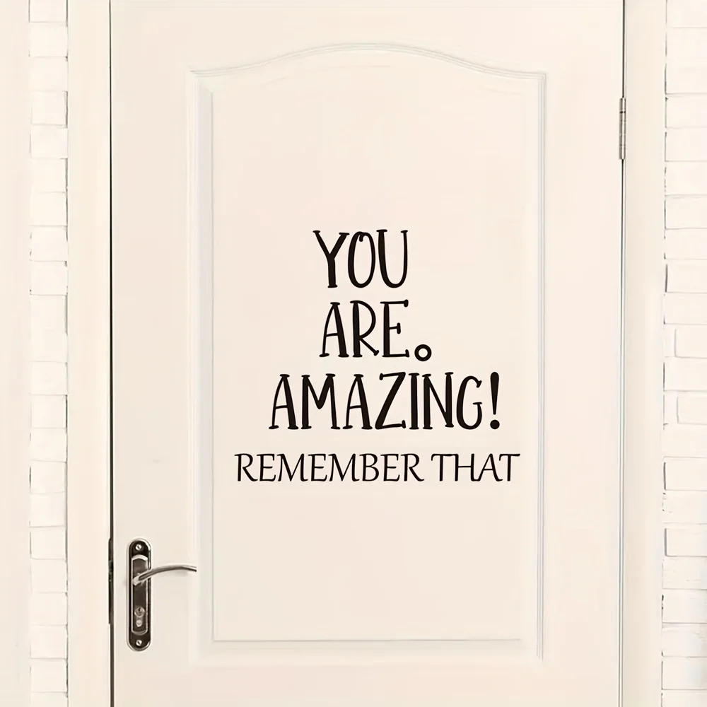 1pc YOU ARE AMAZING Inspirational Quote Wall&Window Decal,Self-Adhesive Sticker,Perfect for Bathroom,Bedroom,Living Room, Mirror