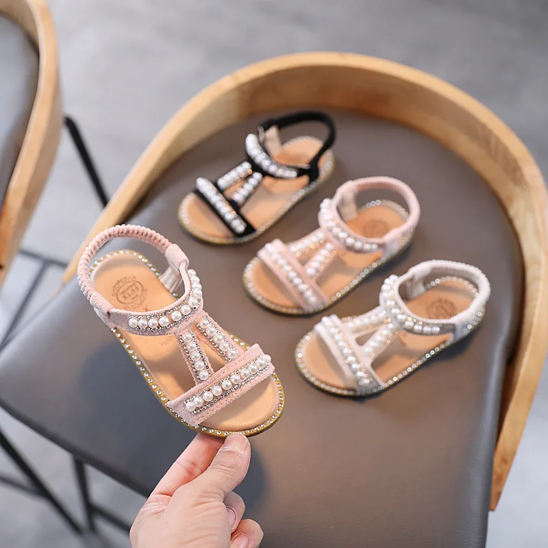

Pearl Children's Sandals Summer 2022 New Girl's Gladiator Shoes Sweet and Cute Beach Shoes for Children Rubber Sandal
