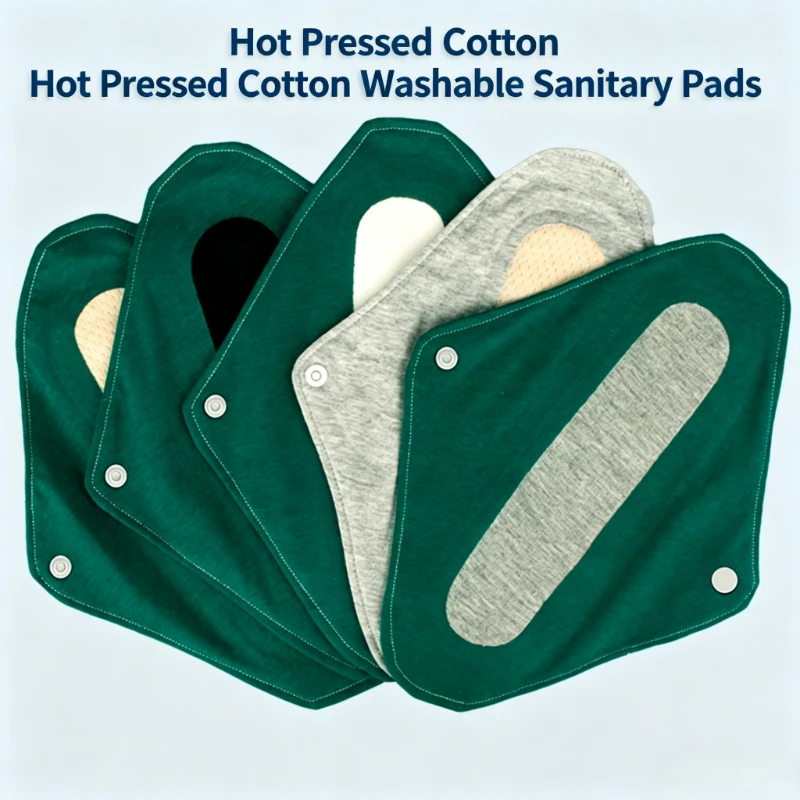 Reusable Cotton Sanitary Pads Washable Menstrual Pads Eco-Friendly Comfortable Leakproof Cloth Pads For Women
