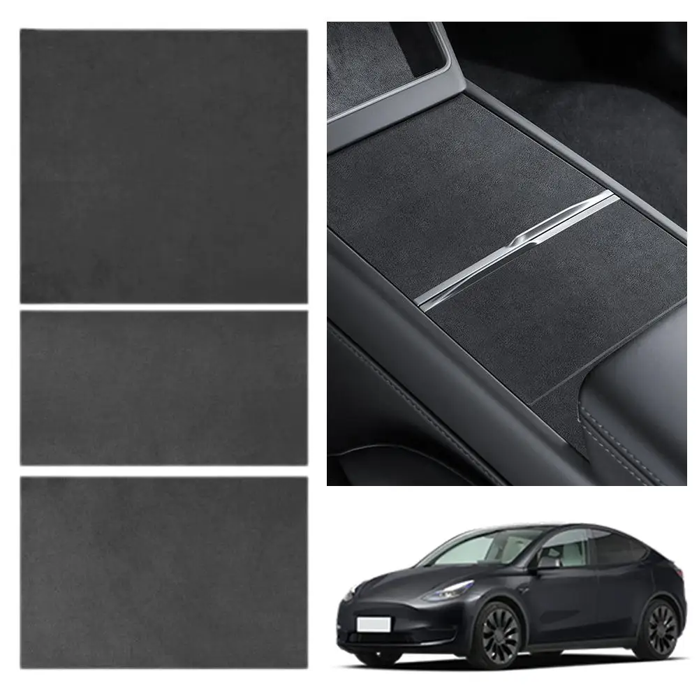 Protezione della console centrale in pelle scamosciata per Tesla Highland 2024 Pellicola adesiva per copertura del pannello centrale per Tesla Model Y Juniper 2025 G4R1