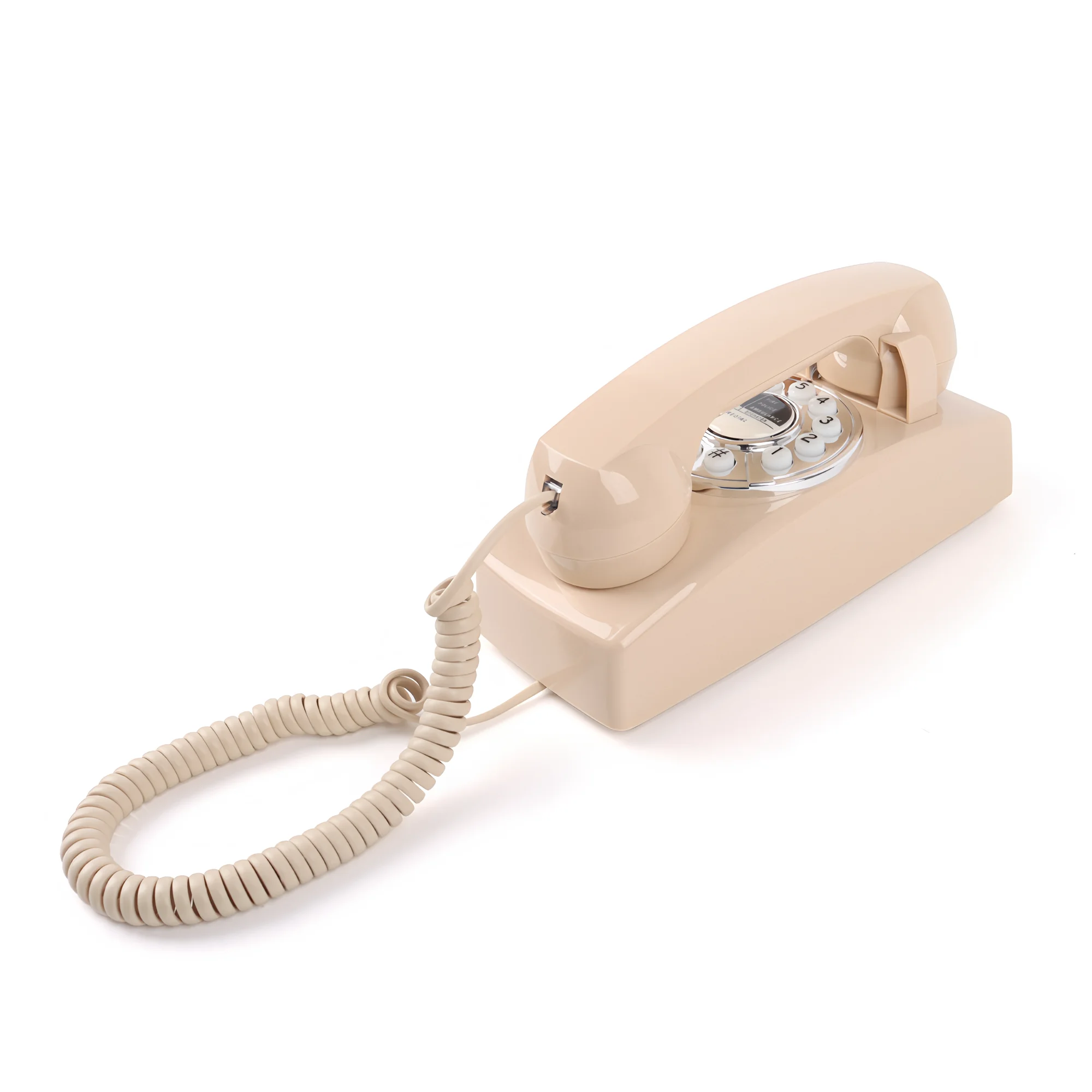 コード付きヴィンテージ TRIMLINE ホーム電話、簡単壁掛け固定電話、ビッグボタンキーパッドシニア電話、最後の番号リダイヤル、大音量ベル