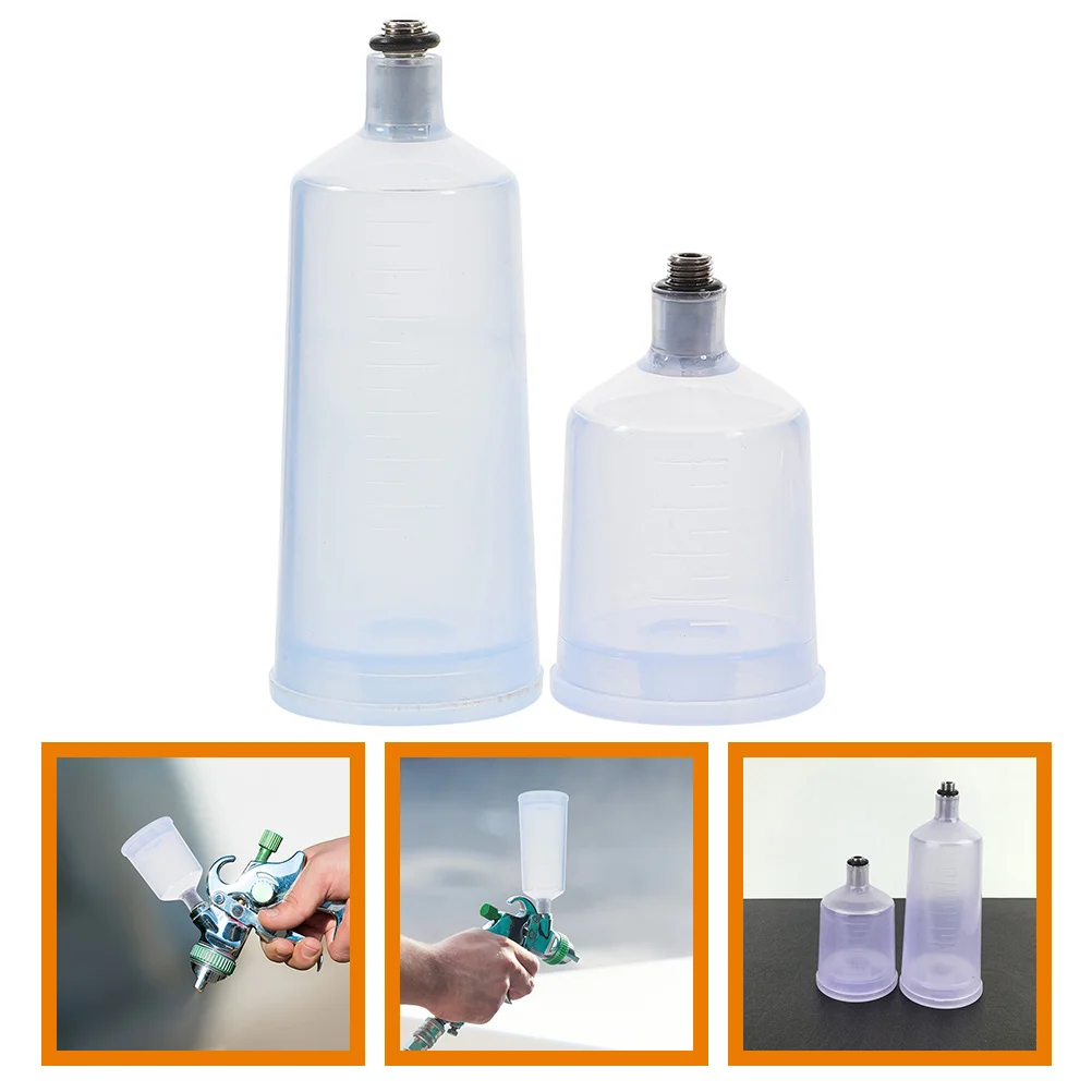 

2pcs Super Light Airbrush Paint Bottles Empty Plastic Portion Dispenser Clear Refillable Dismountable Art Spray Bottle For Cake