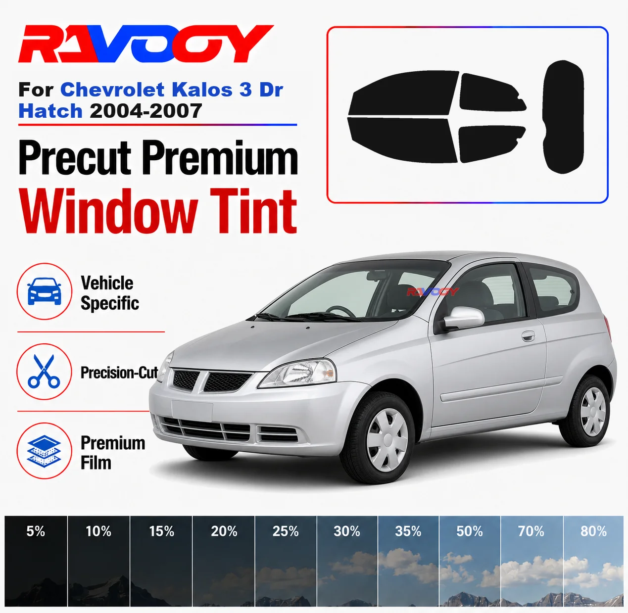 premium-precut-window-tint-kit-front-rear-windows-rear-windshield-for-chevrolet-kalos-3-dr-hatch-2004-2007-nano-ceramic-film