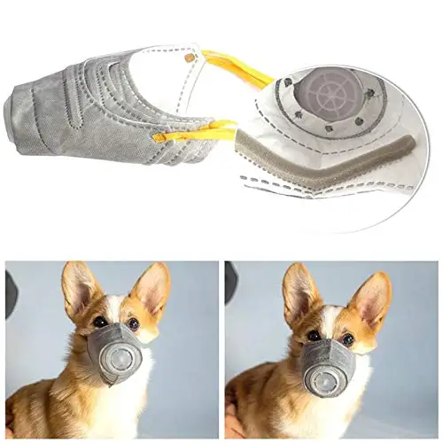 Adjustable Dog Respirator Mask K N 9 5  Air Filter Mask for Dogs Premium Air Filter Refill Breathable Muzzle Dog Protective Mask