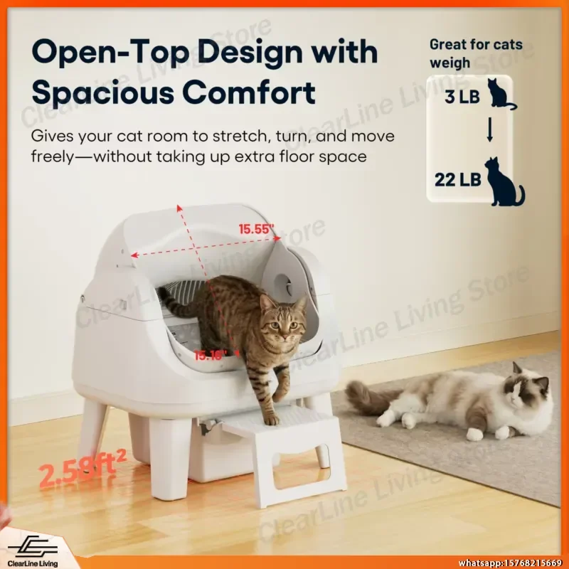 AutoScooper 12 Lite Automatic Litter Box for Cats Smart Self Cleaning Cat Litter Box Large Capacity Odor Control Easy to