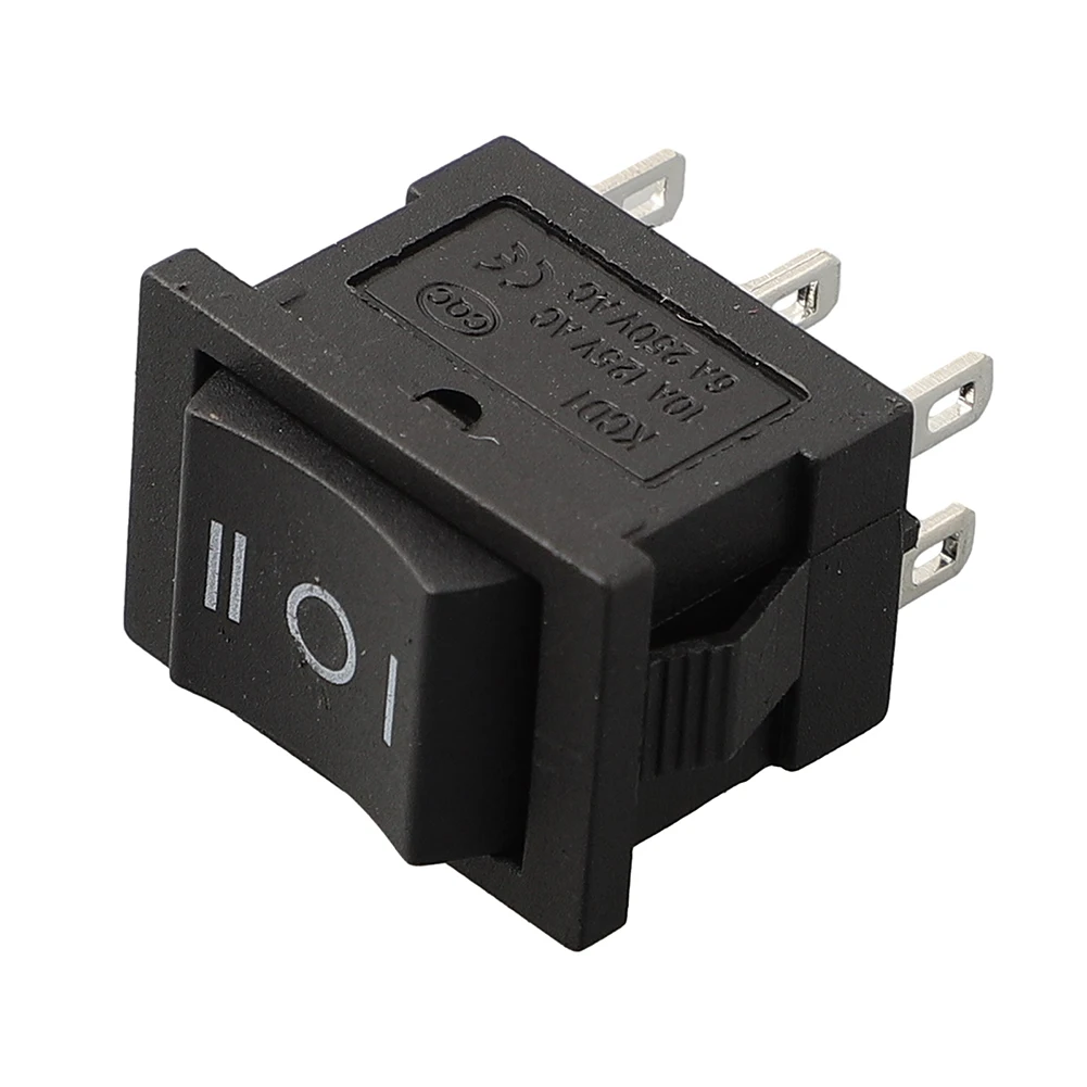 1pc Black Rocker Switch 6-pin On/Off/On DPDT Switch 6A/250VAC 10A/125VAC For DIY Electronic Devices Control Panels