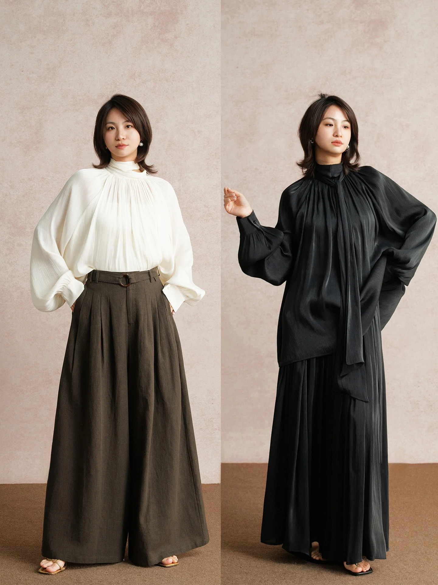 

Belin Silken Glowing Faionable Stand Collar Sa irt f Skirt Set Women Ele Design Spring 2026 Collection