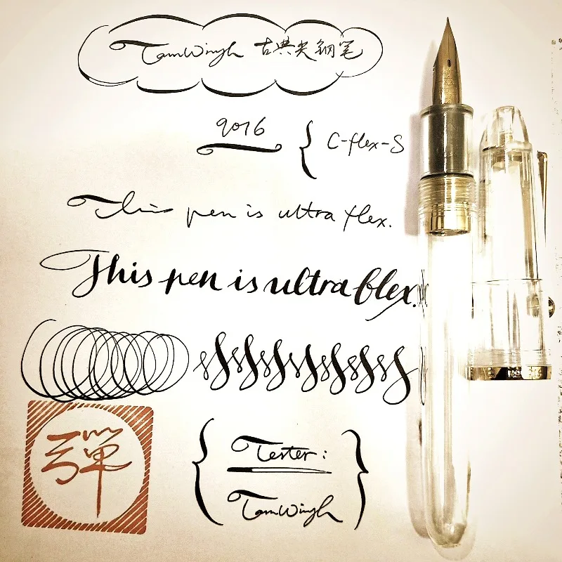 Tamwingh Elastic Tip and Nibs Jinhao Fountain Pen Long Knife  0.5mm Elastic Nibs Ink Pen Modern Design for Professionals Gift