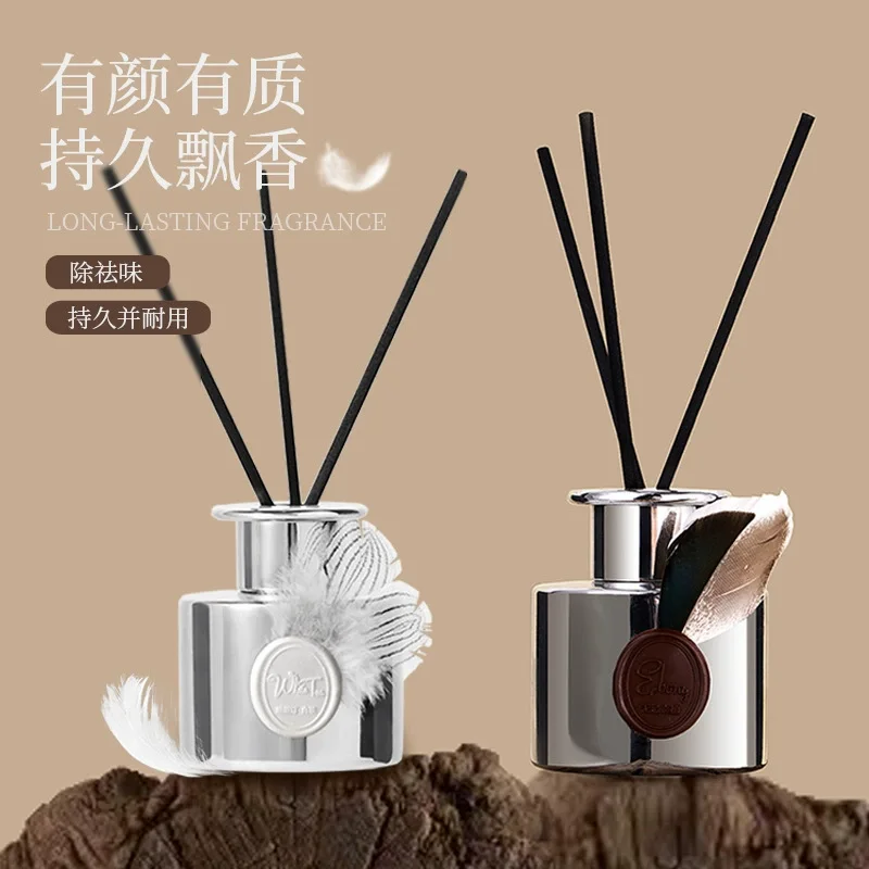 120ml Silver Jar European-style Aromatherapy Reed Diffuser Oils, 3Scents for Office/Room/Home Fragrance Decoration Gift WhiteTea