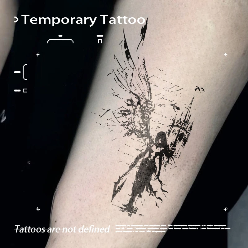 

Vintage-style Dragon Slayer Herbal Juice Tattoo Sticker Temporary Tattoos Fake Tatto Bodyart Makeup Stickers Gift Cheap Punk Y2K