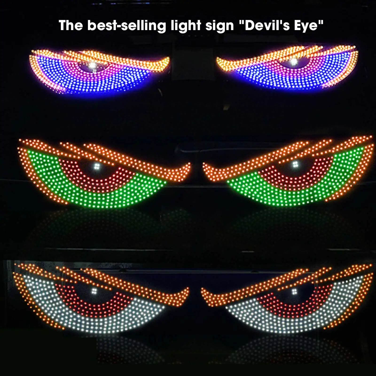Flexible LED Windshield Display For Cars With Animated Blinking Demon EyesGeneral Motors Front And Rear Windshield Dynamic Light