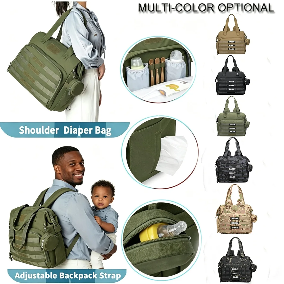 Large Capacity Diaper Bag Waterproof Backpack Mom Bag Baby Nappy Bag Maternity Bags Dad Backpack Maternity Backpack Stroller Bag