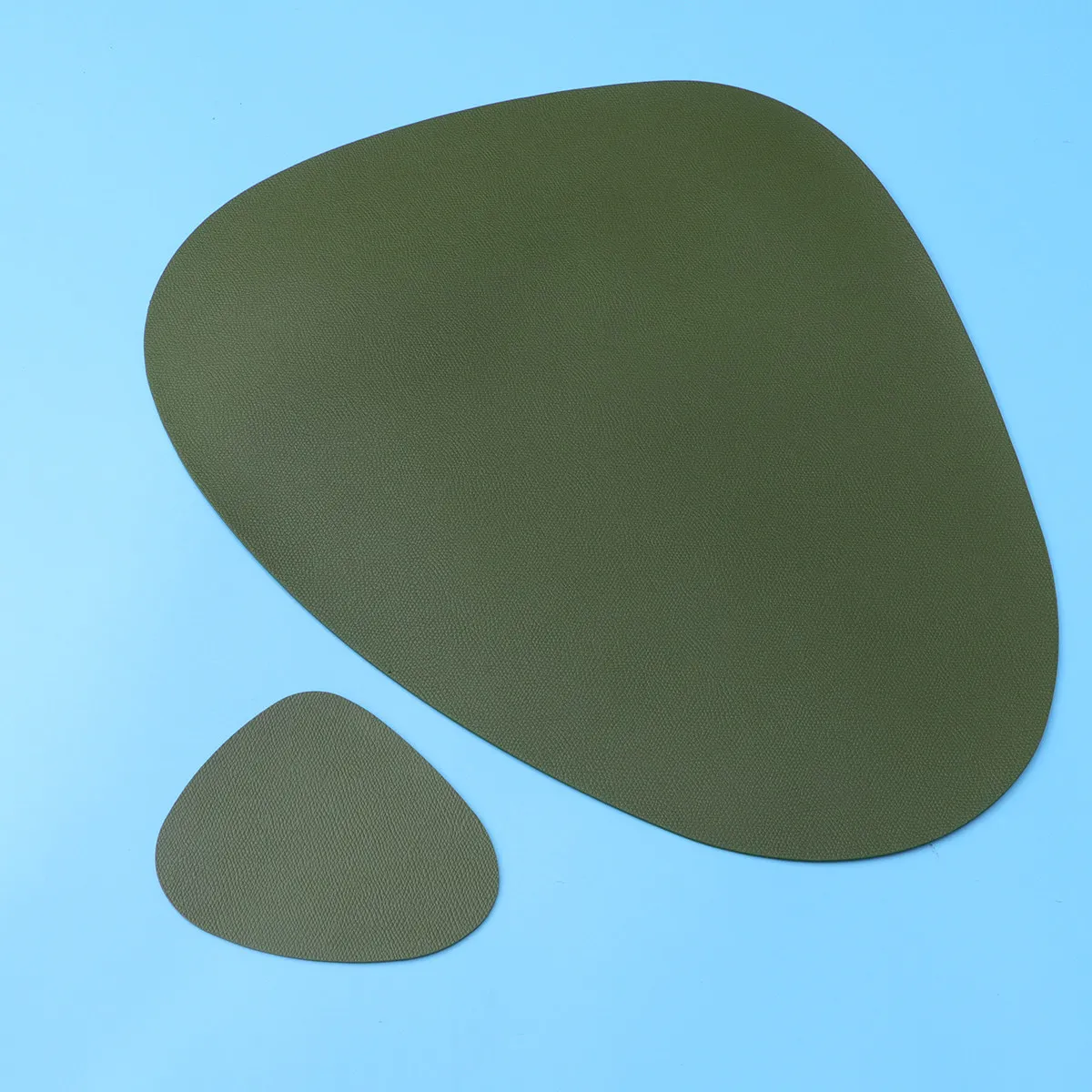 2Pcs Dining Cup Mats Nordic Style PU Placemats Waterproof Heat Insulation Geometric Tableware Pads High Temperature