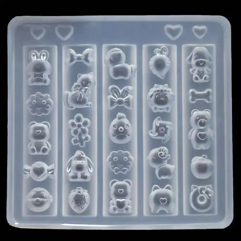 1 個動物園会議 3D ネイルモールドネイルアートデコレーション DIY デザイン高透明シリコーンネイルアートテンプレート