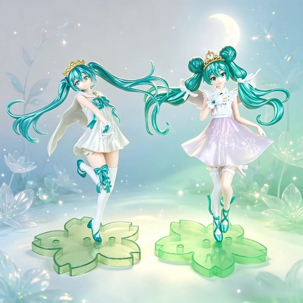Hatsune Miku Anime 15. Jubiläum Weißes Kleid Engel-Modell Spielzeug Sakura-Basis Geschenkkollektion Actionfigur 22CM PVC in Box
