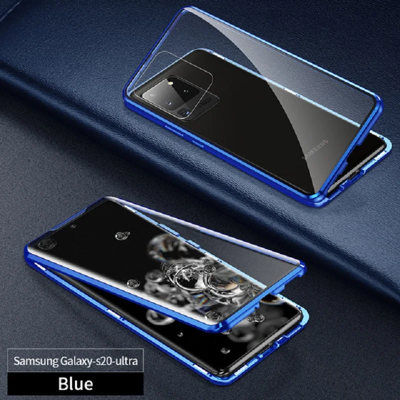 

Magnetic Glass Mobile Phone Case For Samsung Galaxy S25 Ultra S23 S24 Ultra S22 Plus S21 FE A14 A53 A54 Phone Protection Cover