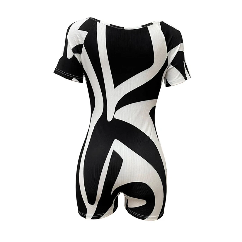 ZIML Hit Color Sexy Elegant Jumpsuits for Women Diagonal Collar Short Sleeves High Waist Temperament Rompers Female Fashion New
