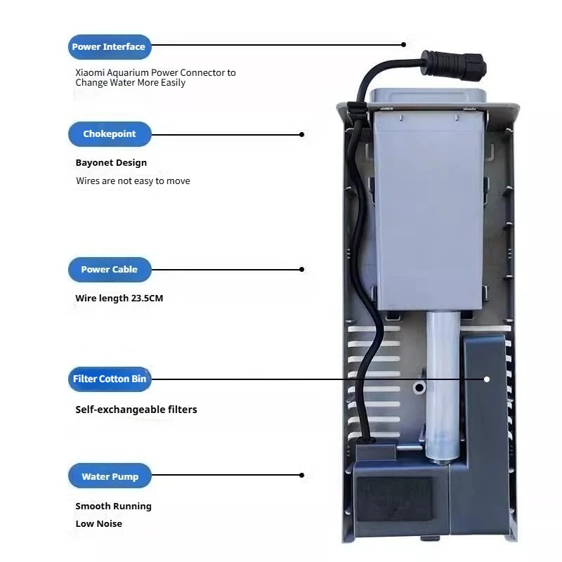مضخة مياه لخزان الأسماك لتركيب استبدال خزان الأسماك الذكي Xiaomi Mijia تصميم تصريف منخفض الضوضاء HWL-M100