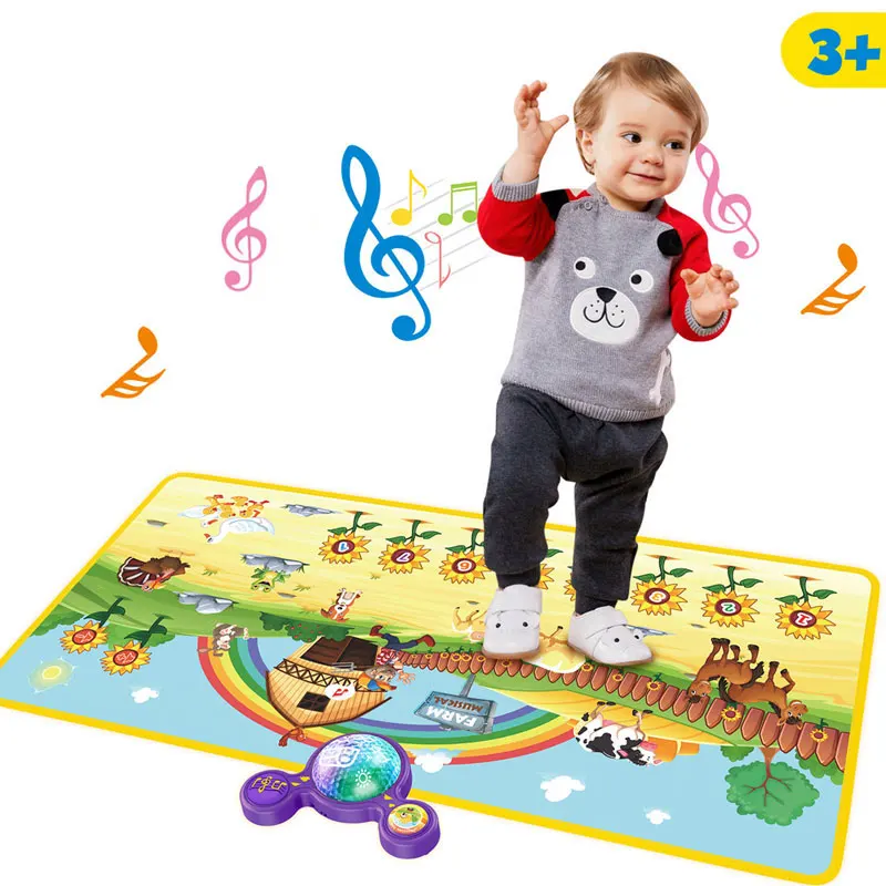 

Music Dancing Blanket For Children Piano Dancing Mat Animal Sounds Toys Baby Crawling Mat Game Playing Early Education AC126