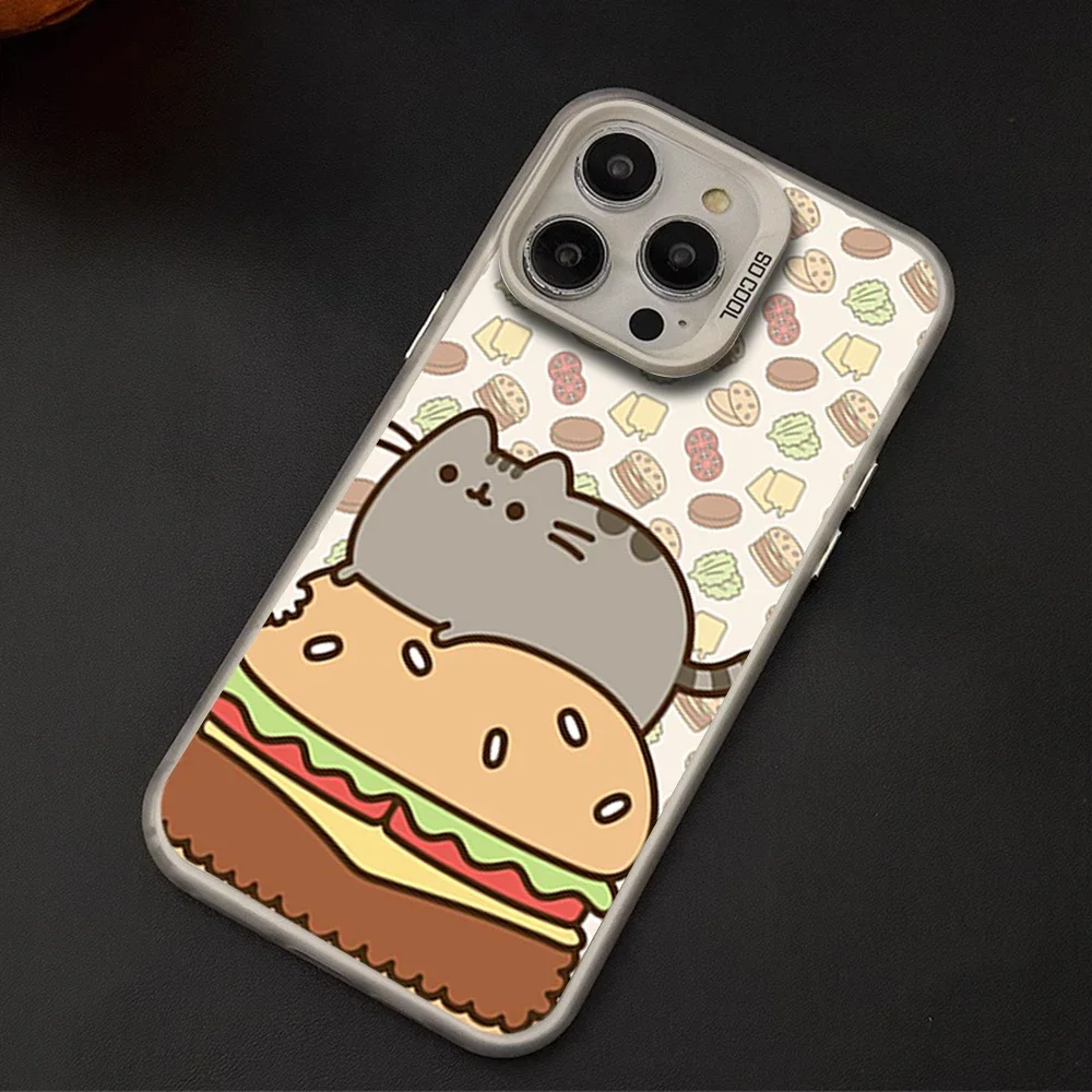 New Luxury IMD Phone Cover Case For Samsung A55 35 71 53 54 S24 23 Plus Ultra Cartoon P-Pusheens Cute