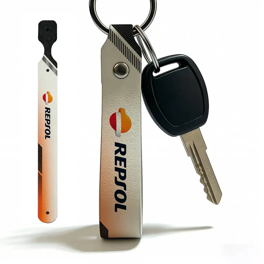 For Repsol High Quality PU Leather Moto Keychain Vintage Style Key Pendant For Scooter Motocross