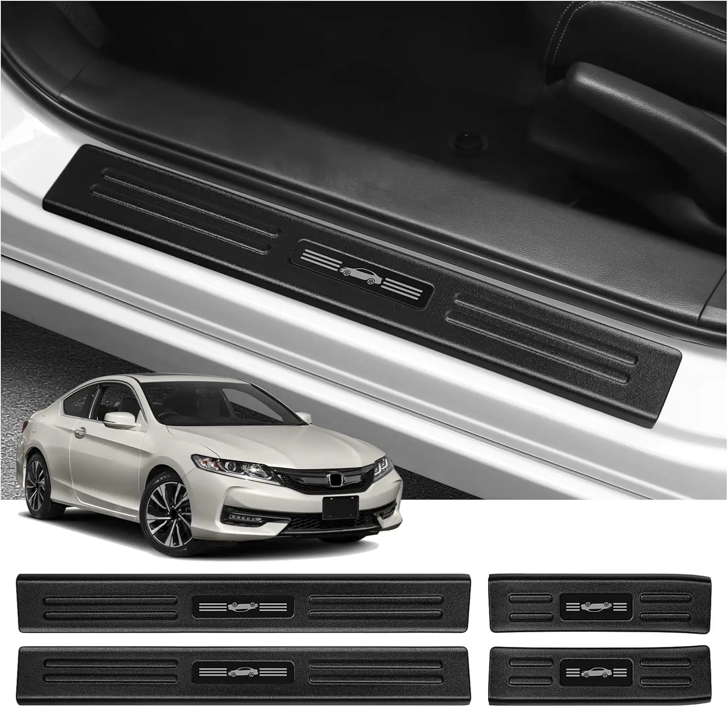 

For Honda Accord 2013-2017 Hybrid (Include HEV) Accessories Matte Black ABS Material Front and Rear Door Car Pedal Kick Protect